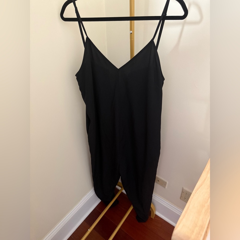 Hatch Black Spaghetti Strap Jumpsuit